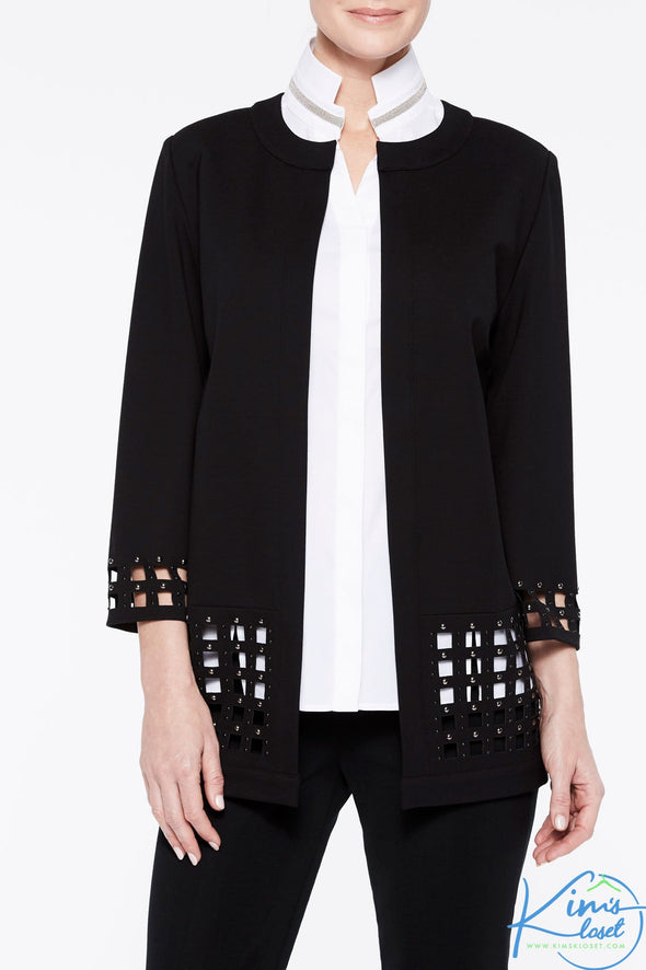 Lattice Hem Ponte Jacket - KimsKlosetKCL