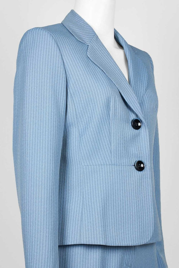 Notched Collar Two Button Long Sleeve Pants Suit