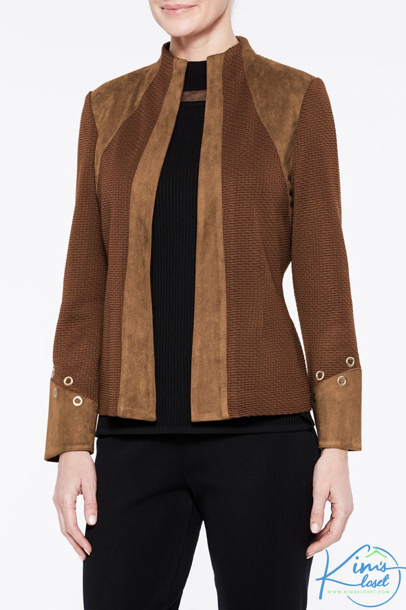 Faux Suede Knit Jacket - KimsKlosetKCL