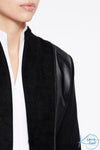 Faux Suede and Leather Knit Jacket - KimsKlosetKCL