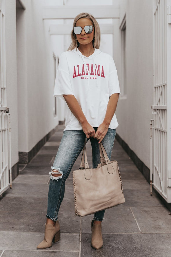 ALABAMA CRIMSON TIDE "EASY COME, EASY GO" SHORT SLEEVE FRENCH TERRY PULLOVER