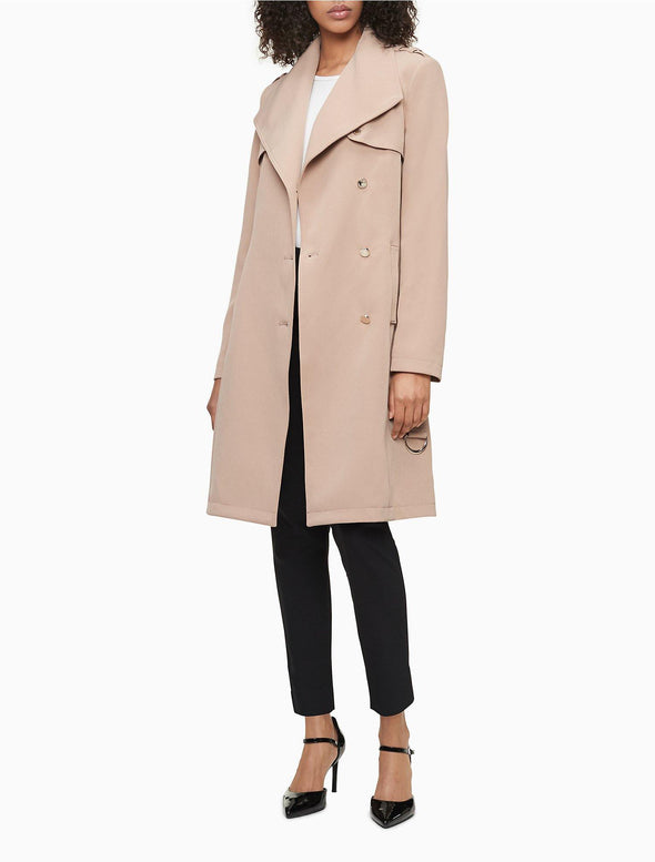 Double Weave Belted Trench Coat - KimsKlosetKCL