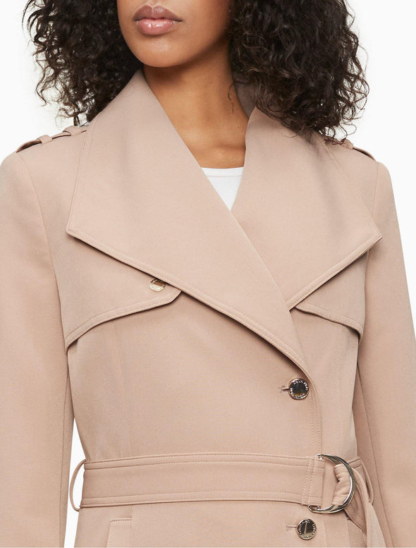 Double Weave Belted Trench Coat - KimsKlosetKCL