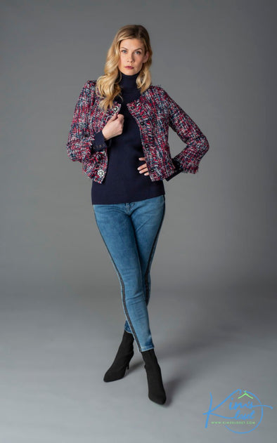 Berry Tweed Jacket - KimsKlosetKCL