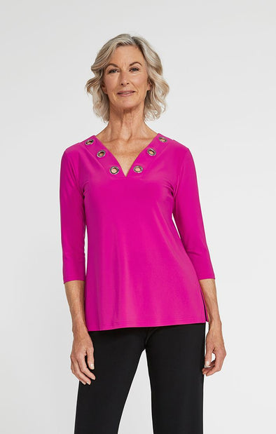 Sympli Jersey Halo Reversible 3/4 Sleeve Top - KimsKlosetKCL