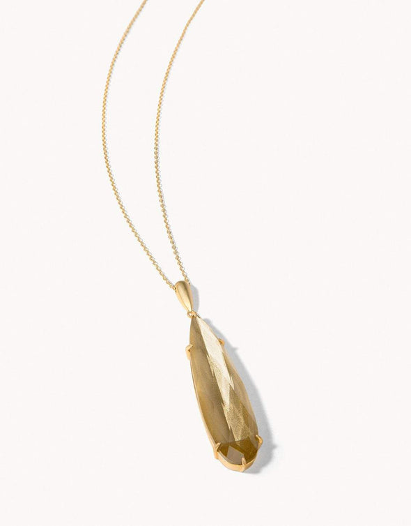 Mermaid Glass Dewdrop Necklace  30" - KimsKlosetKCL