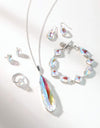 Mermaid Glass Dewdrop Necklace  30" - KimsKlosetKCL