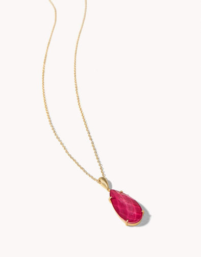Mermaid Glass Petite Dewdrop Slide Necklace 28" - KimsKlosetKCL