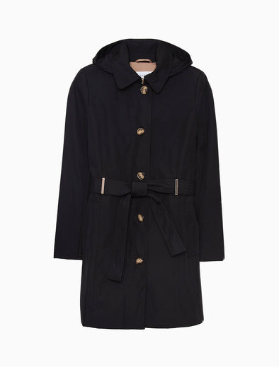 Solid Button-Front Trench Coat - KimsKlosetKCL