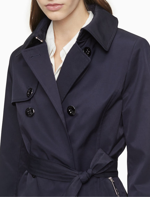 Solid Double Breasted Trench Coat - KimsKlosetKCL