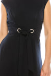 Ottoman Tie Waist Fit & Flare Dress - KimsKlosetKCL