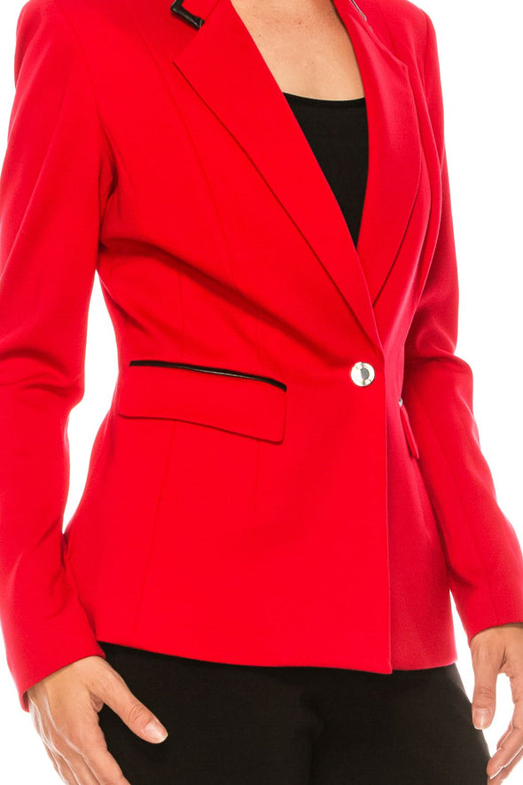 NYGARD LONG SLEEVE COLLARED BUTTON FRONT BLAZER